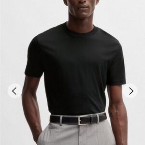 Hugo Boss Mercerised Slim Fit Black Short Sleeve Tee M